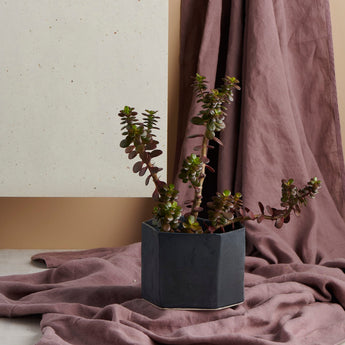 Medium Jet Black Geo Planter
