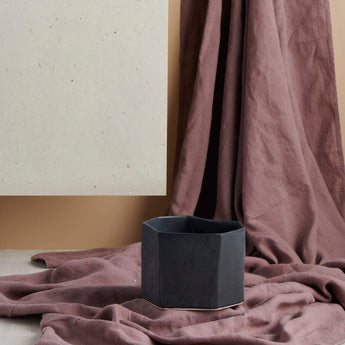 Medium Jet Black Geo Planter