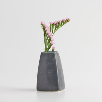 Medium Jet Black Square Vase