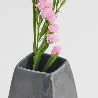 Medium Jet Black Square Vase