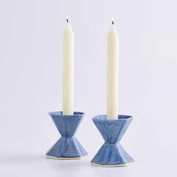 Azul Geo Candleholder Set of 2 - Lauren HB Studio Pottery