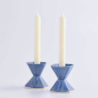 Azul Geo Candleholder Set of 2 - Lauren HB Studio Pottery