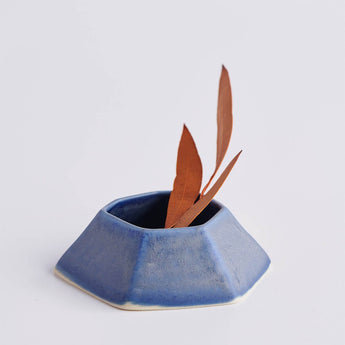 Azul Geo Plant Dish - Lauren HB Studio Pottery