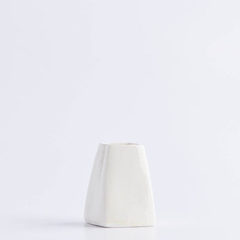 Extra Small Frost White Square Vase - Lauren HB Studio Pottery