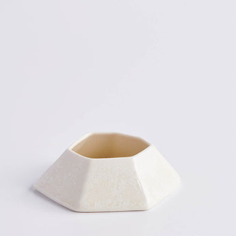 Frost White Geo Plant Dish - Lauren HB Studio Pottery