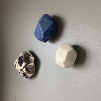 Geo Wall Stones Set of Three (White /Azul /Nebula) - Lauren HB Studio Sculpture