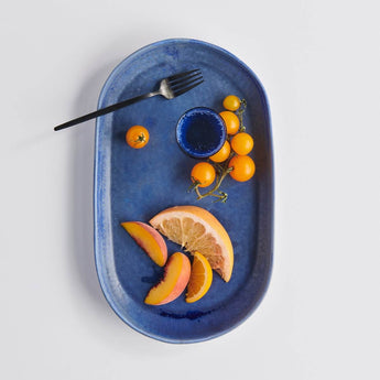 Large Azul Oval Tray - Lauren HB Studio Pottery