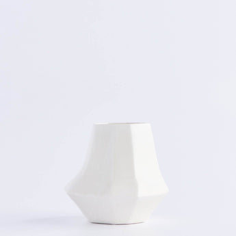 Large Frost White Lantern Vase - Lauren HB Studio Pottery