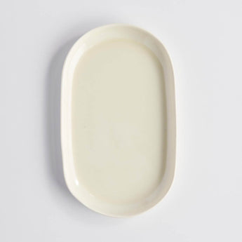 Large Frost White Oval Tray - Lauren HB Studio Pottery