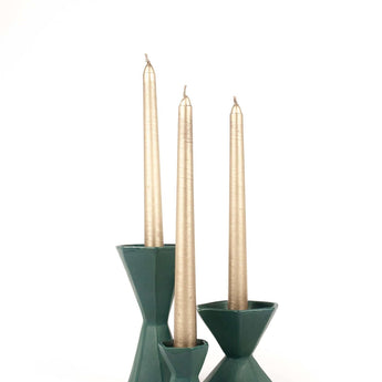 Large Geo Candlestick Holder Set of 2 - Lauren HB Studio Pottery