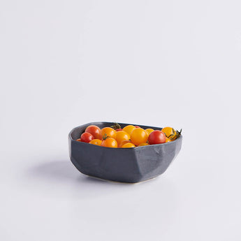 Large Jet Black Bevel Bowl - Lauren HB Studio Pottery