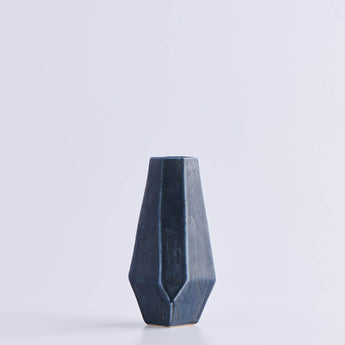 Large Jet Black Chisel Vase - Lauren HB Studio Pottery