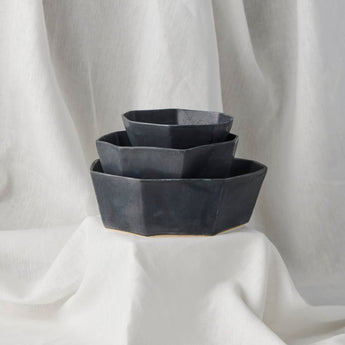 Large Jet Black Formation Bowl - Lauren HB Studio Pottery