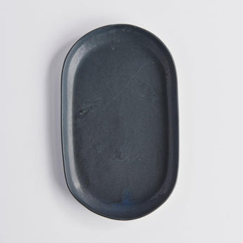 Large Jet Black Oval Tray - Lauren HB Studio Pottery