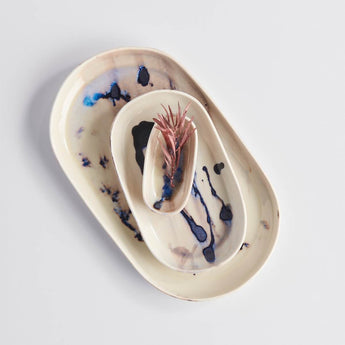 Large Nebula Oval Tray - Lauren HB Studio Pottery