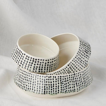 Medium Dot Stria Bowl - Lauren HB Studio Pottery