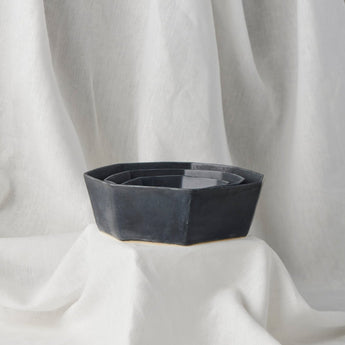 Medium Jet Black Formation Bowl - Lauren HB Studio Pottery