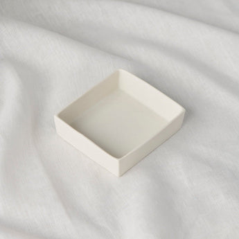 Medium Matte White Square Tray - Lauren HB Studio Pottery