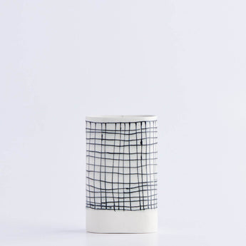 Medium Stria Grid Vase - Lauren HB Studio Pottery