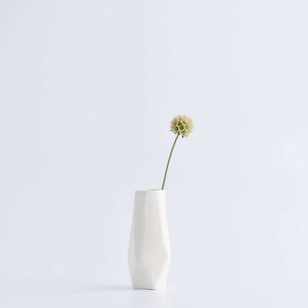 Small Frost White Chisel Vase - Lauren HB Studio Pottery