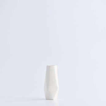 Small Frost White Chisel Vase - Lauren HB Studio Pottery