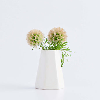 Small Frost White Inverted Vase - Lauren HB Studio Pottery