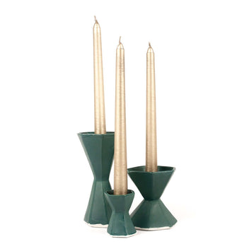 Small Geo Candlestick Holder Set of 2 - Lauren HB Studio Pottery