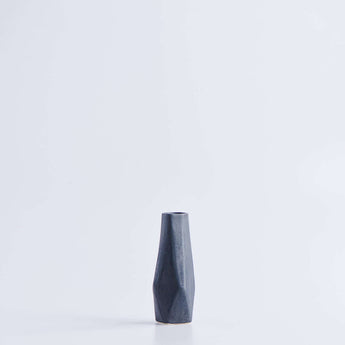 Small Jet Black Chisel Vase - Lauren HB Studio Pottery