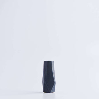 Small Jet Black Chisel Vase - Lauren HB Studio Pottery