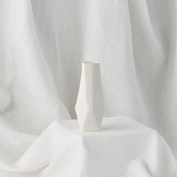 Small Matte White Chisel Vase - Lauren HB Studio Pottery