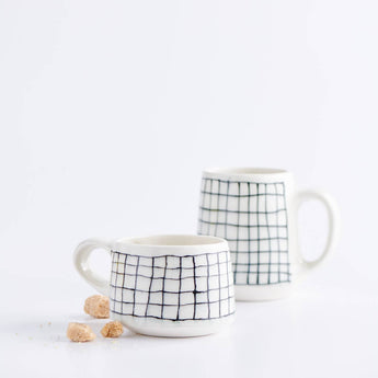 Small Stria Grid Mug - Lauren HB Studio Pottery