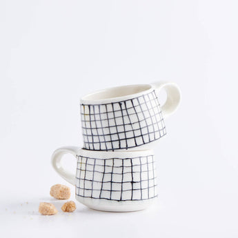 Small Stria Grid Mug - Lauren HB Studio Pottery