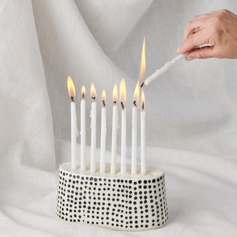 Stria Net Menorah - Lauren HB Studio Pottery